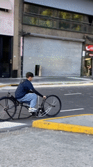 Custom bicycle spotted near Buenos Aires Obelisco landmark