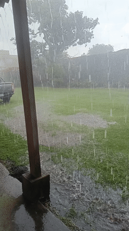 Heavy rainfall observed in residential Quito neighborhood