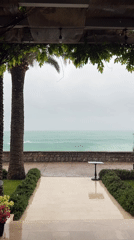 Rainy day coastal scene and indoor DJ setup captured in Montenegro