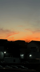 Sunset observed over residential Belgrade neighborhood