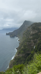Tourist captures scenic coastal views in Santana, Portugal