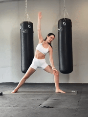 Boxing gym workout session filmed in Tyumen