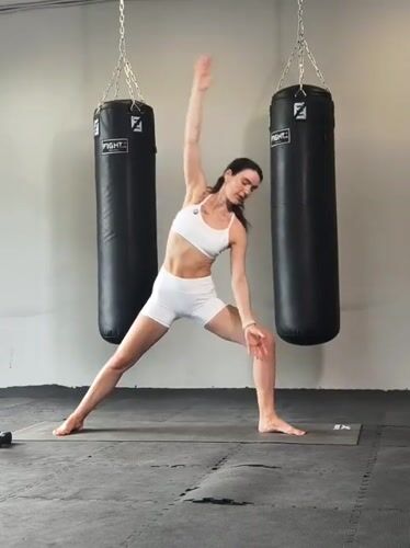 Boxing gym workout session filmed in Tyumen