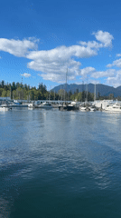 Evening documentation of Vancouver's Coal Harbour marina and waterfront