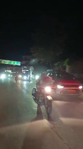 Rainy night traffic jam on the Vashisht–Manali road