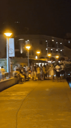 Evening marina activity and nature observed in Tivat, Montenegro