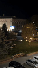 Couple celebrates with rings amid Hrodna's nighttime cityscape