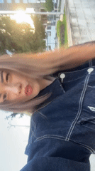 Woman in denim jacket spotted on Plovdiv sidewalk