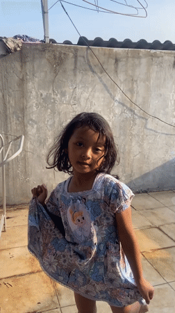 Morning laundry routine on a rooftop in Gelam, Indonesia
