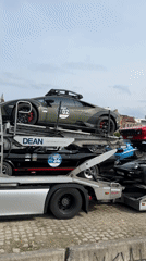Car carrier with luxury vehicles spotted in Antwerp
