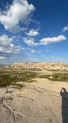 Panoramic video captures Göreme's unique Cappadocia landscape on sunny day