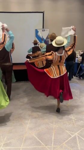 Traditional folk dancers perform evening cultural showcase in Arica, Chile