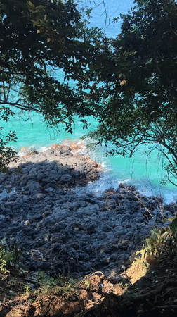 Morning coastal exploration documented near Manggis, Indonesia