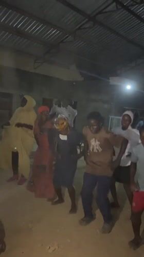 Evening dance gathering in a rustic Gudi, Nigeria venue