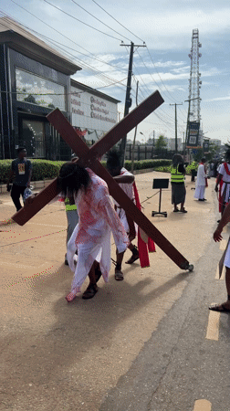 Religious Via Crucis procession reenacted on Ikeja streets
