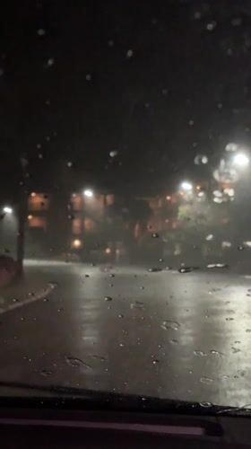 Rainy night driving captured on video in Thailand