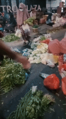 Semarang night market in full swing, produce and vendors everywhere