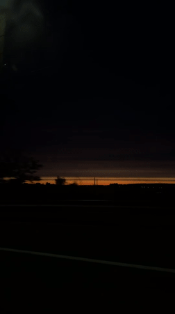 Evening turns to night in Codru, Moldova streets