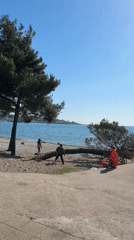 Families enjoy sunny afternoon at Bar, Montenegro beach