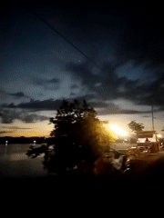 Dusk scene captured near water in Lhokseumawe, Indonesia