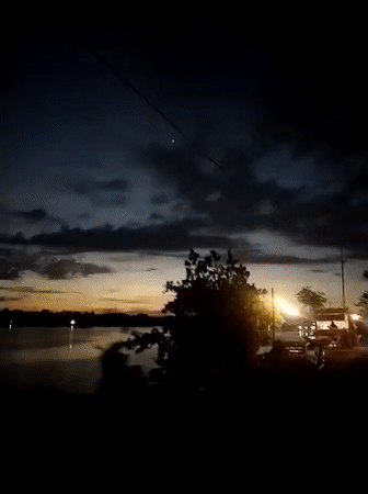 Dusk scene captured near water in Lhokseumawe, Indonesia
