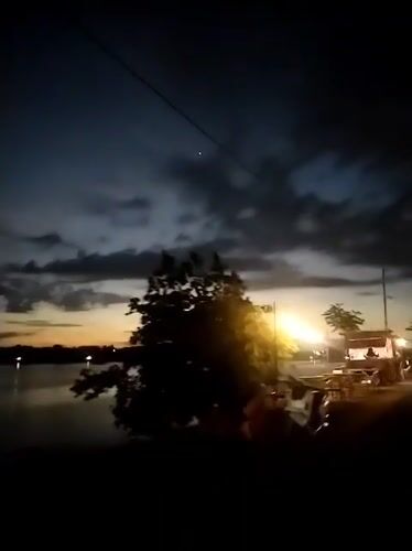 Dusk scene captured near water in Lhokseumawe, Indonesia