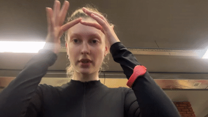 Woman documents workout session at Izhevsk fitness center