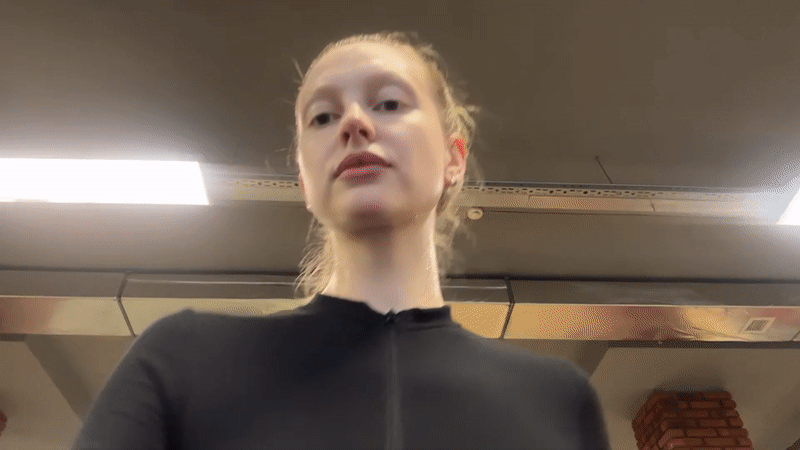 Woman documents workout session at Izhevsk fitness center