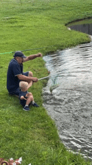 Fishing by a Rezekne pond on a summer afternoon