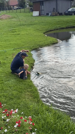 Fishing by a Rezekne pond on a summer afternoon