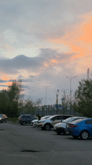 Evening parking lot activity observed in Kazan