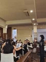 Barcelona resident documents orchestral performance, crafts, flowers throughout afternoon