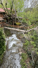 Stream with rapids filmed in scenic Mtskheta, Georgia