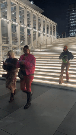 Late night pedestrians observed near LA City Hall