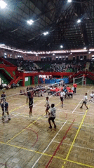 Indoor volleyball tournament draws big crowd in Wuryorejo, Indonesia