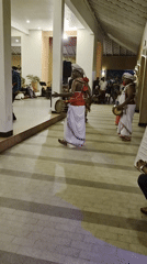 Sri Lankan Kandyan dancers perform traditional show indoors