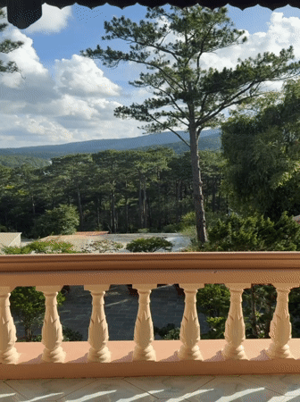 Tourist captures scenic Da Lat valley views from balcony