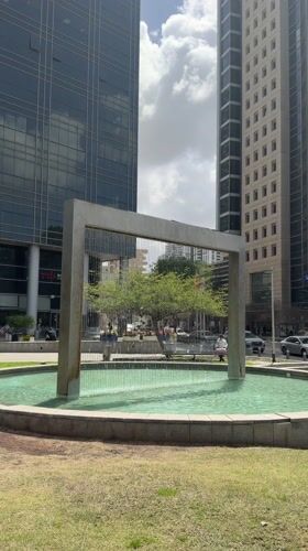 Urban fountain with green water observed in Bnei Brak