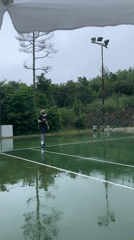 Rain floods tennis court in Sozopol, Bulgaria
