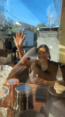 Coffee shop baby visit documented in North Kuta Indonesia