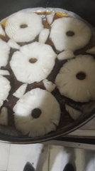 Home cook prepares pineapple cake in Tinaquillo, Venezuela