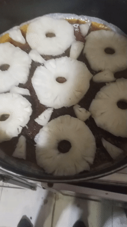 Home cook prepares pineapple cake in Tinaquillo, Venezuela