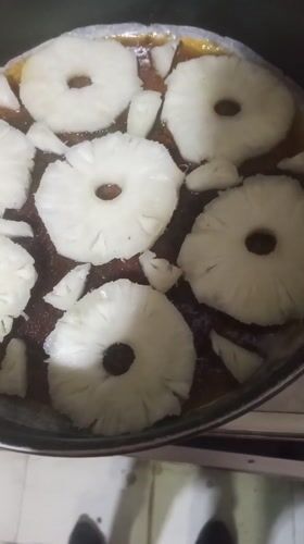 Home cook prepares pineapple cake in Tinaquillo, Venezuela