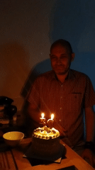 Man celebrates 50th birthday with cake in Da Lat