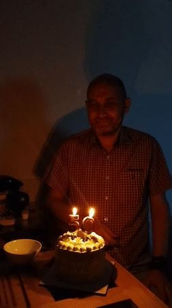 Man celebrates 50th birthday with cake in Da Lat