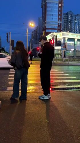 Dusk streets and a Yorkshire Terrier, somewhere in Russia