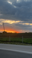 Driver captures sunset views on Bulgarian highway near Eleshnitsa