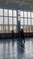 Volleyball practice session documented at Saint Petersburg gymnasium