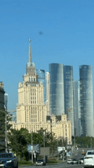 Moscow traffic captured on video from moving vehicle