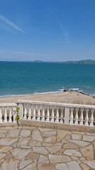 Afternoon seaside stroll captured along Burgas waterfront promenade